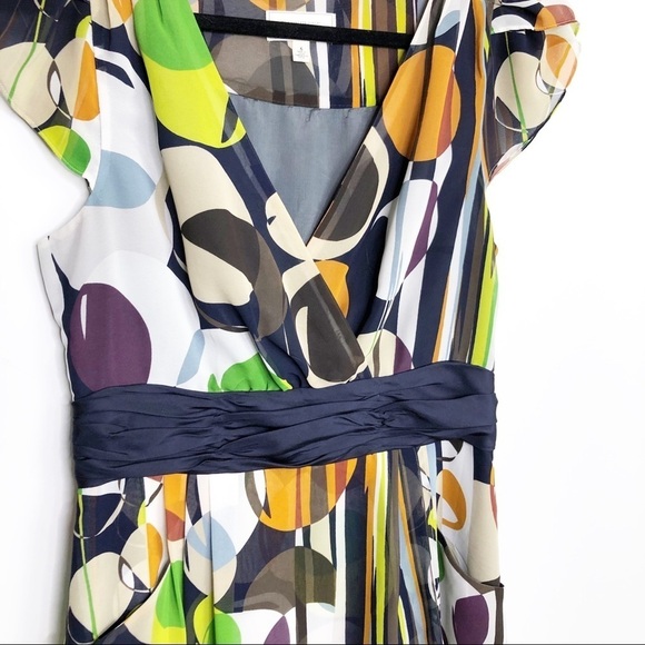 𝅺ANTHROPOLOGIE Moulinette Soeurs Colorful geometric circle print dress - Picture 4 of 10